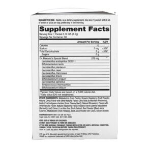 Thực phẩm bổ sung Dr. Mercola Complete Probiotics Powder Packets Natural Raspberry 70 Billion CFU 30 Packets 0.12 oz (3.5 g) Each 813006017145