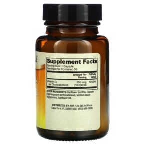 Thực phẩm bổ sung Dr. Mercola Liposomal Vitamin D3 10.000 IU 30 Capsules 810487031486