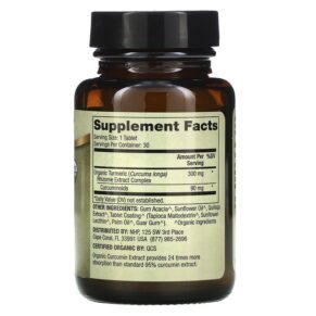 Thực phẩm bổ sung Dr. Mercola Organic Curcumin Extract 30 Tablets 810487033527