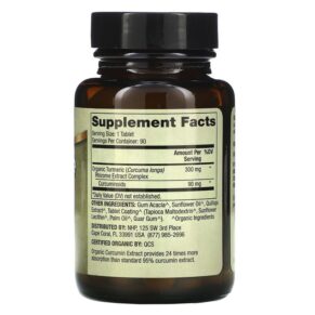 Thực phẩm bổ sung Dr. Mercola Organic Curcumin Extract 90 Tablets 810487033558