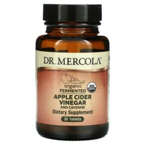 Thực phẩm chức năng Dr. Mercola Organic Fermented Apple Cider Vinegar and Cayenne 30 Tablets 810487032346