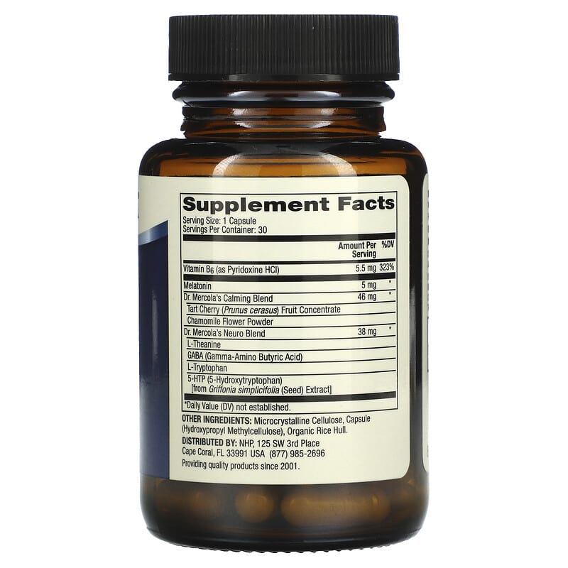 Dr. Mercola Sleep Support 5 mg 30 Capsules 2 Thực phẩm bổ sung Dr. Mercola Sleep Support 5 mg 30 Capsules 810094210434