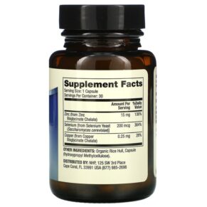 Thực phẩm bổ sung Dr. Mercola Zinc plus Selenium 30 Capsules 810487030656