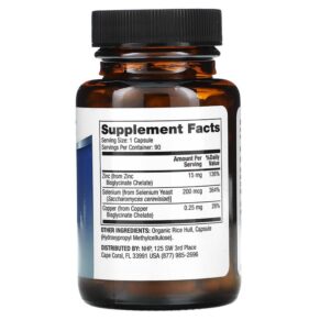 Thực phẩm bổ sung Dr. Mercola Zinc Plus Selenium 90 Capsules 810487031523
