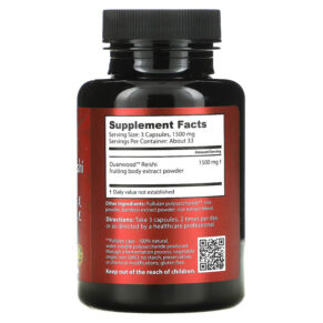 Thực phẩm bổ sung Dragon Herbs (Ron Teeguarden) Duanwood Reishi 500 mg 100 Capsules 679372005144
