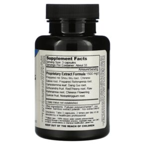 Thực phẩm bổ sung Dragon Herbs (Ron Teeguarden) Hair & Nails 500 mg 100 Vegetarian Capsules 679372002242