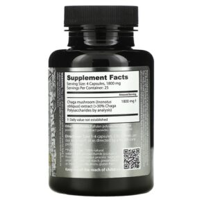 Thực phẩm bổ sung Dragon Herbs (Ron Teeguarden) Wild Siberian Chaga 450 mg 100 Capsules 679372005052