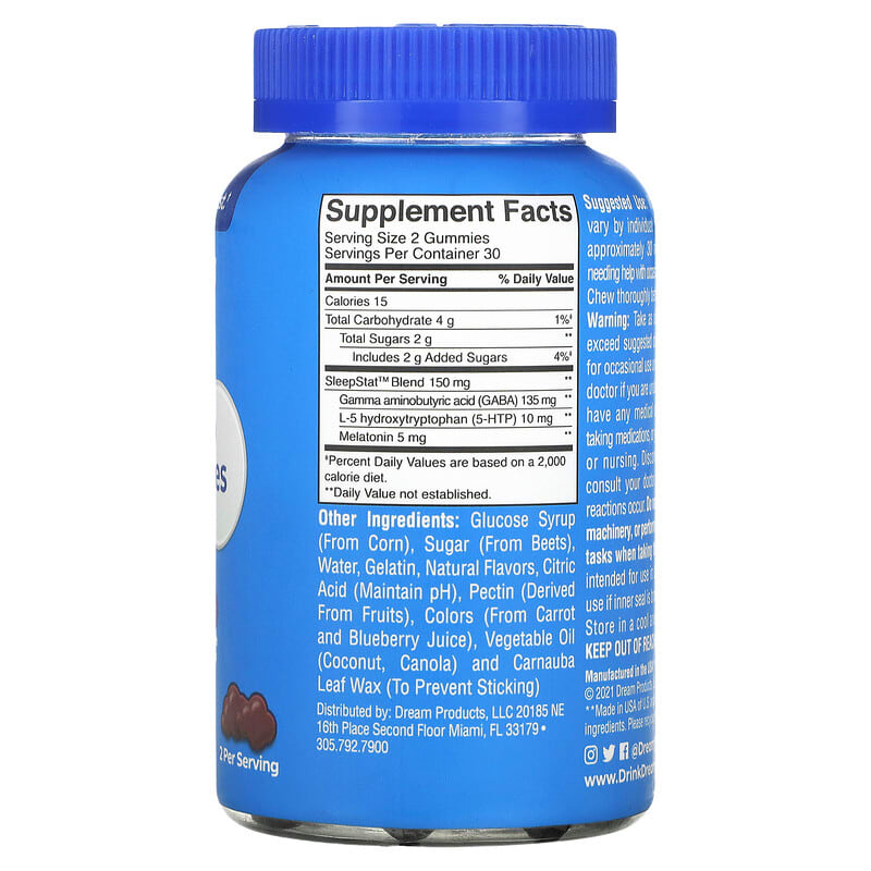 Dream Water Sleep Snoozeberry 60 Gummies 2 Thực phẩm bổ sung Dream Water Sleep Snoozeberry 60 Gummies 857430002551