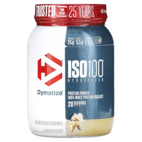 Thực phẩm chức năng Dymatize ISO 100 Hydrolyzed 100% Whey Protein Isolate Powder Gourmet Vanilla 1.3 lb (600 g) 705016358205