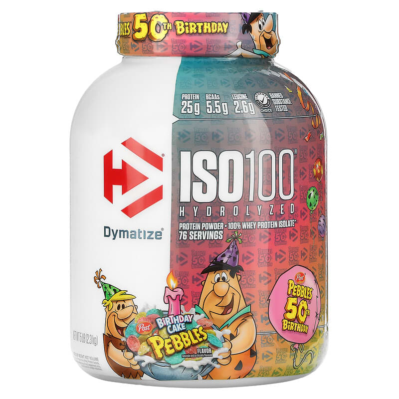 Dymatize ISO100 Hydrolyzed 100% Whey Protein Isolate Birthday Cake Pebbles 5 lb (2.3 kg) 8 Thực phẩm chức năng Dymatize ISO100 Hydrolyzed 100% Whey Protein Isolate Birthday Cake Pebbles 5 lb (2.3 kg) 705016500420
