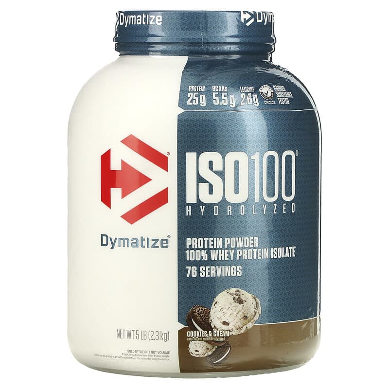 Dymatize ISO100 Hydrolyzed 100% Whey Protein Isolate Cookies & Cream 5 lb (2.3 kg) 8 Thực phẩm chức năng Dymatize ISO100 Hydrolyzed 100% Whey Protein Isolate Cookies & Cream 5 lb (2.3 kg) 705016353200