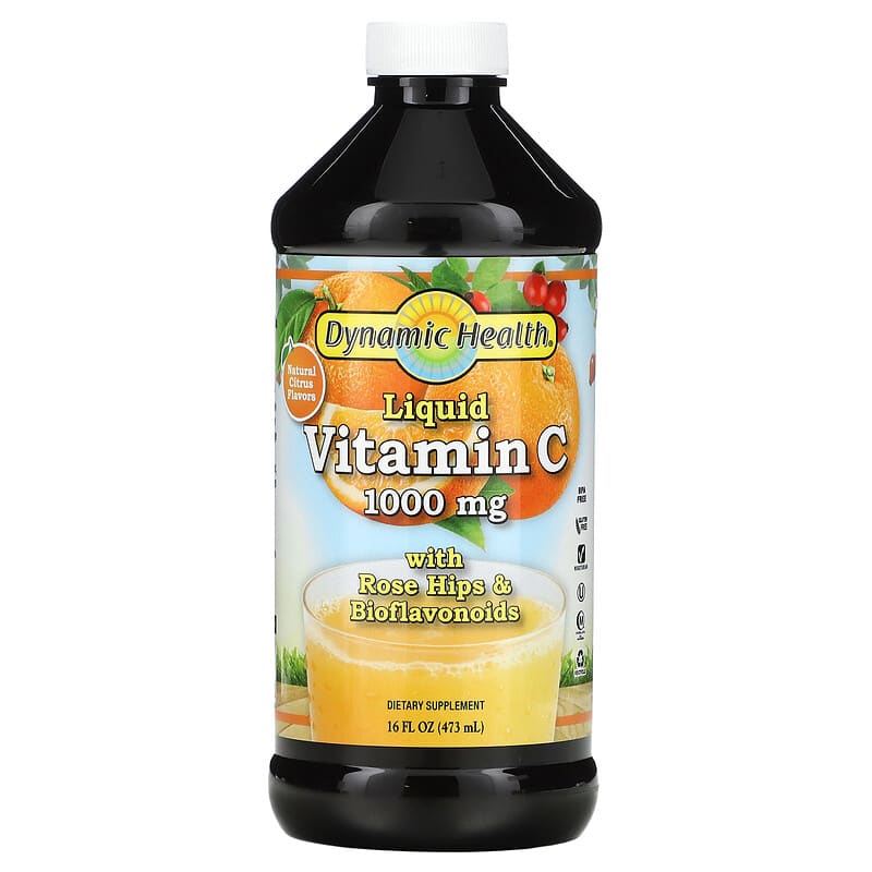 Dynamic Health Liquid Vitamin C Natural Citrus 1.000 mg 16 fl oz (473 ml) 8 Thực phẩm chức năng Dynamic Health Liquid Vitamin C Natural Citrus 1.000 mg 16 fl oz (473 ml) 790223100396