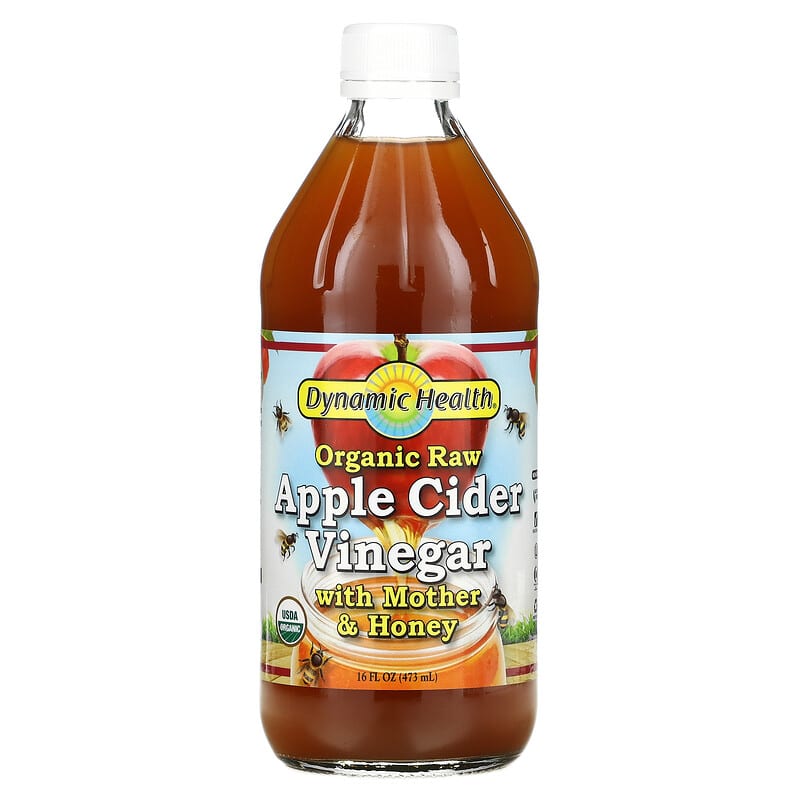 Dynamic Health Organic Raw Apple Cider Vinegar with Mother & Honey 16 fl oz (473 ml) 8 Thực phẩm chức năng Dynamic Health Organic Raw Apple Cider Vinegar with Mother & Honey 16 fl oz (473 ml) 790223102284