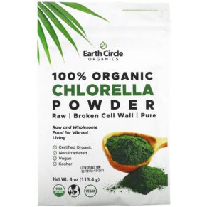 Thực phẩm chức năng Earth Circle Organics 100% Organic Chlorella Powder 4 oz (113.4 g) 813313015032