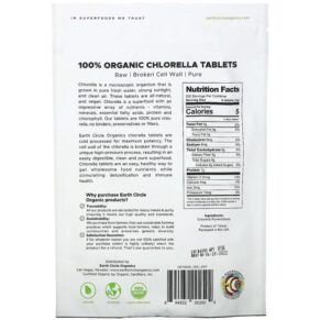Thực phẩm bổ sung Earth Circle Organics 100% Organic Chlorella Tablets 1.000 Tablets 8.75 oz (248 g) 894932002504