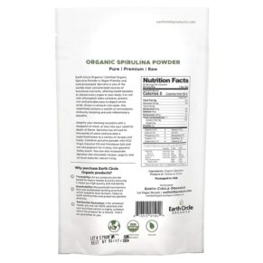 Thực phẩm bổ sung Earth Circle Organics Organic Spirulina Powder 4 oz (113.4 g) 813313015049