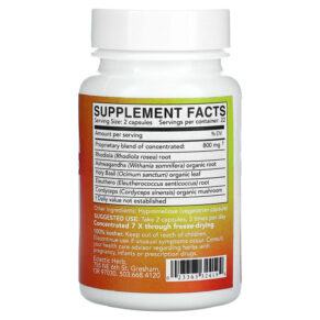Thực phẩm bổ sung Eclectic Institute Freeze Dried Fresh Adrenal Support 400 mg 45 Veg Caps 023363324194