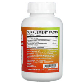 Thực phẩm bổ sung Eclectic Institute Whole Herb Concentrate Saw Palmetto 600 mg 240 Caps 023363302505