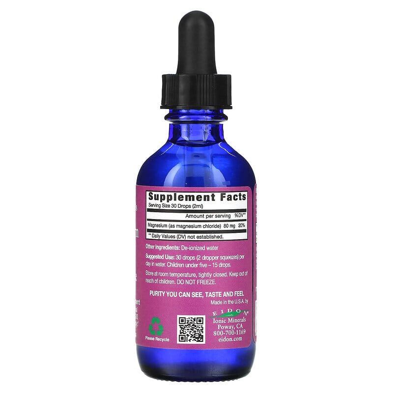 Eidon Mineral Supplements Ionic Minerals Magnesium Liquid Concentrate 2 oz (60 ml) 2 Thực phẩm bổ sung Eidon Mineral Supplements Ionic Minerals Magnesium Liquid Concentrate 2 oz (60 ml) 640923000246