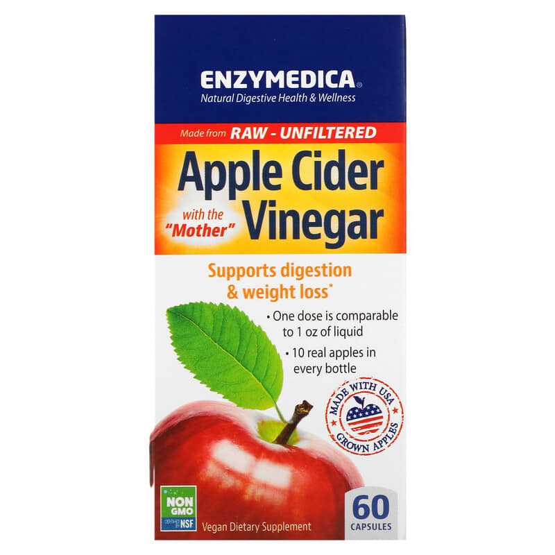 Enzymedica Apple Cider Vinegar with the Mother 60 Capsules 8 Thực phẩm chức năng Enzymedica Apple Cider Vinegar with the Mother 60 Capsules 670480100820