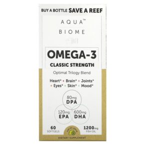 Thực phẩm chức năng Enzymedica Aqua Biome Omega-3 Classic Strength Lemon 600 mg 60 Softgels 670480100103