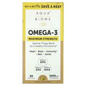 Thực phẩm chức năng Enzymedica Aqua Biome Omega-3 Maximum Strength Lemon 1.000 mg 60 Softgels 670480100127
