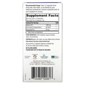 Thực phẩm bổ sung Enzymedica Betaine HCL 120 Capsules 670480100813