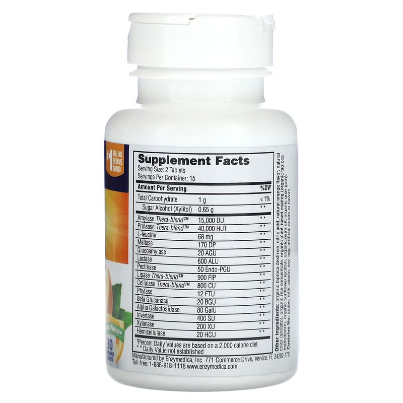 Enzymedica Chewable Digest Orange 30 Chewable Tablets 2 Thực phẩm bổ sung Enzymedica Chewable Digest Orange 30 Chewable Tablets 670480130421