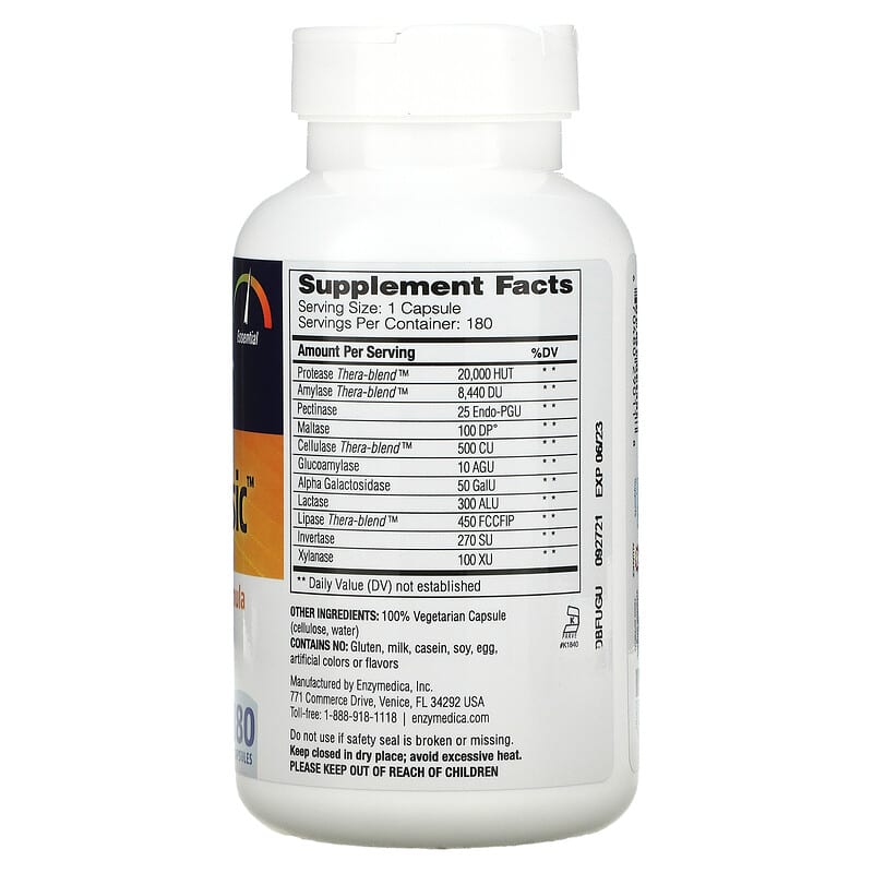 Enzymedica Digest Basic Essential Enzyme Formula 180 Capsules 2 Thực phẩm bổ sung Enzymedica Digest Basic Essential Enzyme Formula 180 Capsules 670480290118