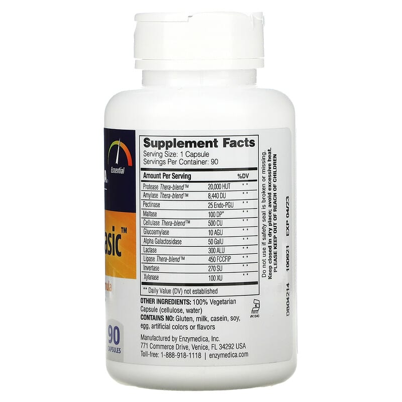 Enzymedica Digest Basic Essential Enzyme Formula 90 Capsules 2 Thực phẩm bổ sung Enzymedica Digest Basic Essential Enzyme Formula 90 Capsules 670480290101