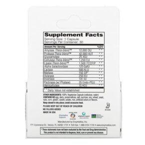 Thực phẩm bổ sung Enzymedica Digest Complete Enzyme Formula 30 Capsules 670480981139