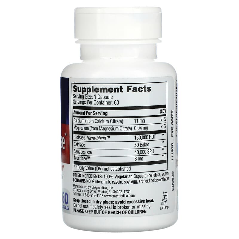 Enzymedica Enzyme Defense 60 Capsules 2 Thực phẩm bổ sung Enzymedica Enzyme Defense 60 Capsules 670480981412