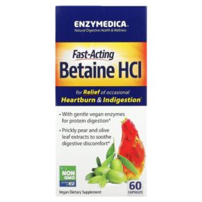 Thực phẩm chức năng Enzymedica Fast-Acting Betaine HCI 60 Capsules 670480100783