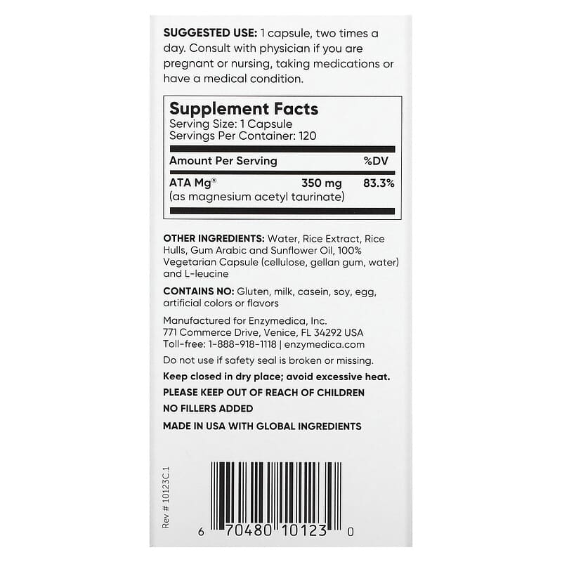 Enzymedica Magnesium Mind 120 Capsules 2 Thực phẩm bổ sung Enzymedica Magnesium Mind 120 Capsules 670480101230