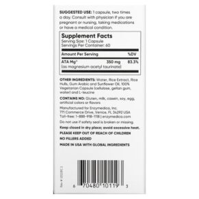 Enzymedica Magnesium Mind 60 Capsules 3 Thực phẩm bổ sung Enzymedica Magnesium Mind 60 Capsules 670480101193