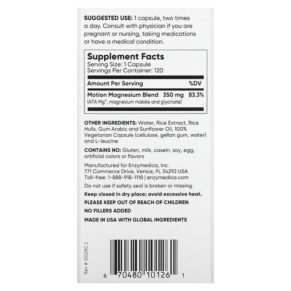 Thực phẩm bổ sung Enzymedica Magnesium Motion 120 Capsules 670480101261