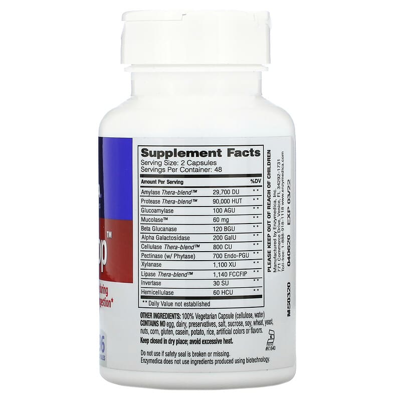 Enzymedica MucoStop 96 Capsules 2 Thực phẩm bổ sung Enzymedica MucoStop 96 Capsules 670480241110