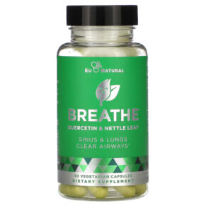 Thực phẩm chức năng Eu Natural BREATHE Sinus & Lungs Respiratory Health 60 Vegetarian Capsules 855244008141