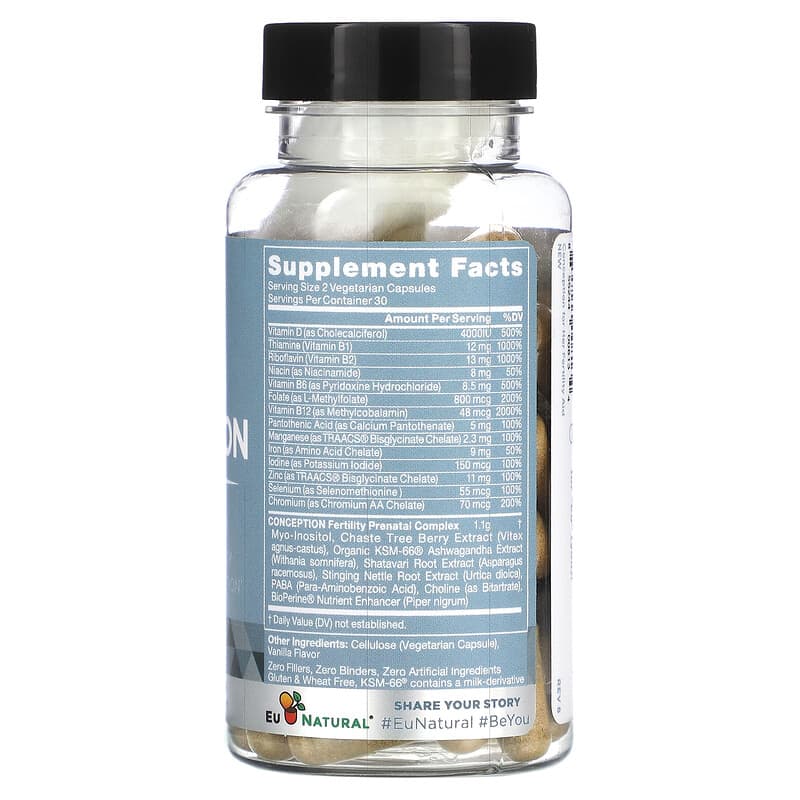 Eu Natural Conception for Her Fertility Aid & Multi 60 Vegetarian Capsules 2 Thực phẩm bổ sung Eu Natural Conception for Her Fertility Aid & Multi 60 Vegetarian Capsules 855244008134