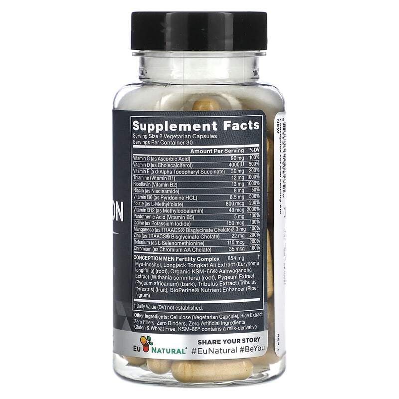 Eu Natural Conception Men Fertility Aid & Multi 60 Vegetarian Capsules 2 Thực phẩm bổ sung Eu Natural Conception Men Fertility Aid & Multi 60 Vegetarian Capsules 855244008479