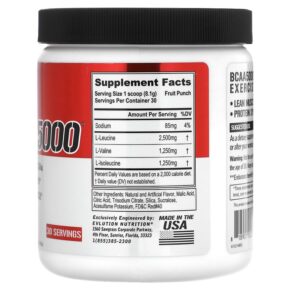Thực phẩm bổ sung EVLution Nutrition BCAA 5000 Fruit Punch 8.6 oz (243 g) 818901022706