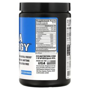 Thực phẩm bổ sung EVLution Nutrition BCAA ENERGY Blue Raz 9.52 oz (270 g) 818901020030