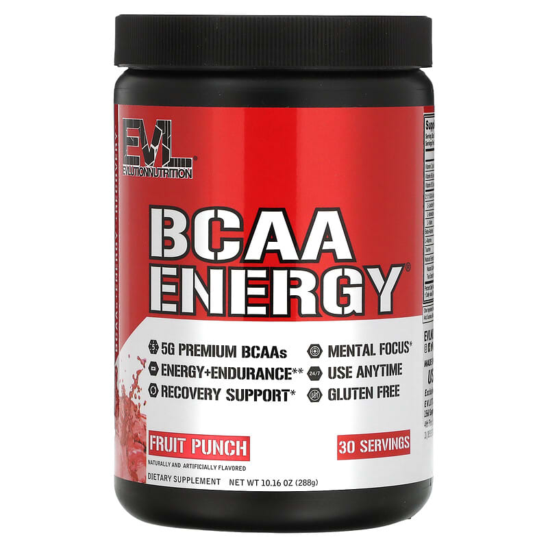 EVLution Nutrition BCAA ENERGY Fruit Punch 10.16 oz (288 g) 8 Thực phẩm chức năng EVLution Nutrition BCAA ENERGY Fruit Punch 10.16 oz (288 g) 818901020023