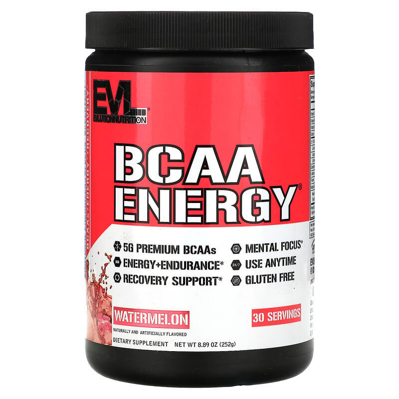 EVLution Nutrition BCAA ENERGY Watermelon 8.89 oz (252 g) 8 Thực phẩm chức năng EVLution Nutrition BCAA ENERGY Watermelon 8.89 oz (252 g) 818901020177