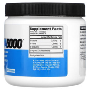 Thực phẩm bổ sung EVLution Nutrition BCAA5000 Unflavored 5.000 mg 5.3 oz (150 g) 818901028159