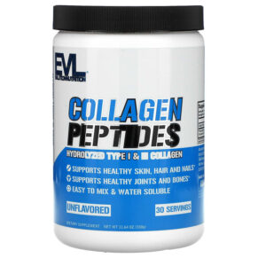 Thực phẩm chức năng EVLution Nutrition Collagen Peptides Hydrolyzed Type I & III Collagen Unflavored 11.64 oz (330 g) 818901024601