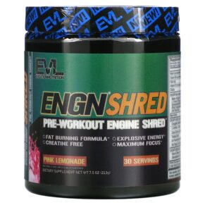 Thực phẩm chức năng EVLution Nutrition ENGN Shred Pre-Workout Shred Engine Pink Lemonade 7.5 oz (213 g) 818901020382