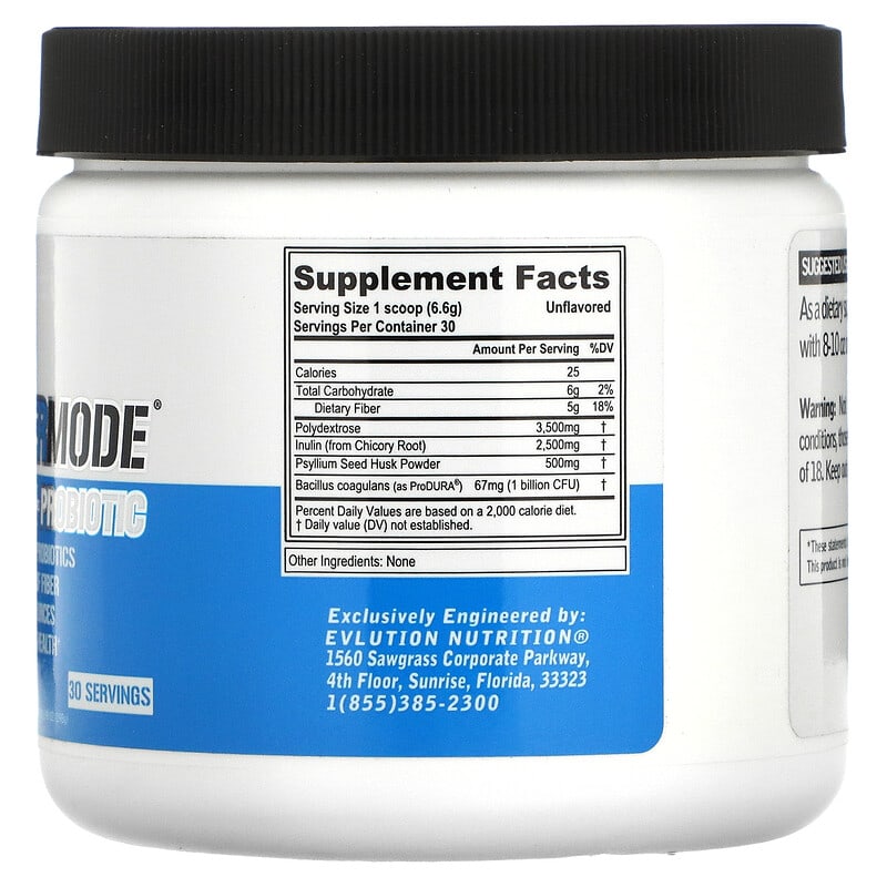 EVLution Nutrition FiberMode Fiber + Probiotic Unflavored 6.98 oz (198 g) 2 Thực phẩm bổ sung EVLution Nutrition FiberMode Fiber + Probiotic Unflavored 6.98 oz (198 g) 818901022300
