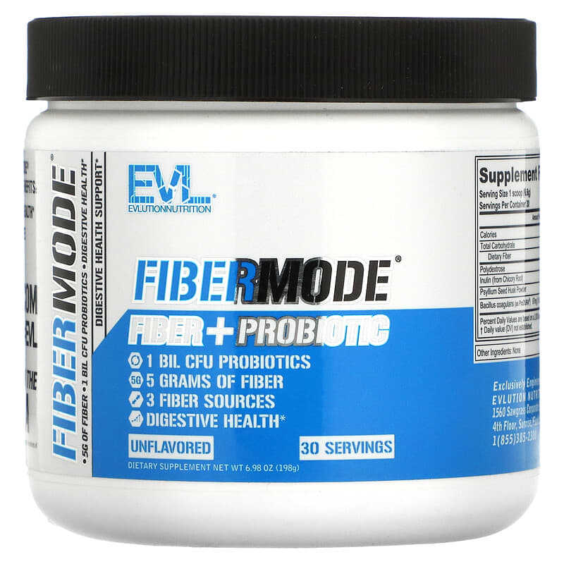 EVLution Nutrition FiberMode Fiber + Probiotic Unflavored 6.98 oz (198 g) 8 Thực phẩm chức năng EVLution Nutrition FiberMode Fiber + Probiotic Unflavored 6.98 oz (198 g) 818901022300