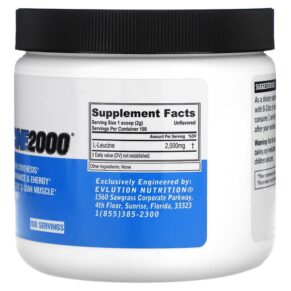 Thực phẩm bổ sung EVLution Nutrition L-Leucine2000 Unflavored 7.05 oz (200 g) 818901024359